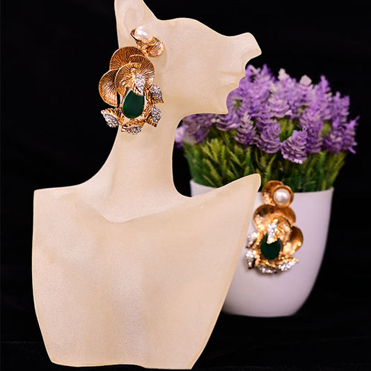 The Sun Shell Emerald Green Earrings